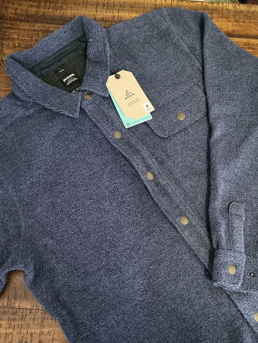 Prana Men's Navy Blue Button-Up Jacket/overshirt